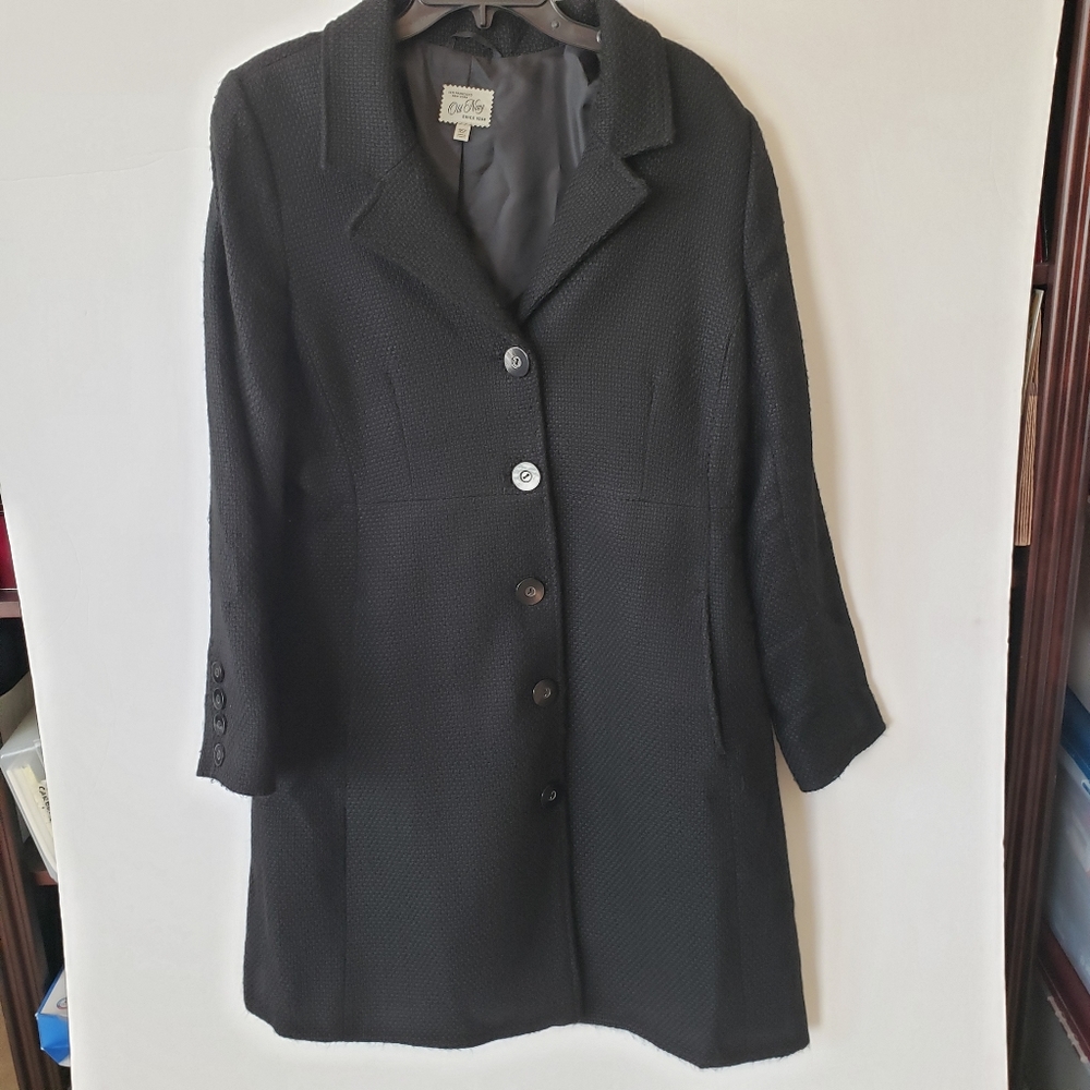 Old Navy Long Coat basket weave Black